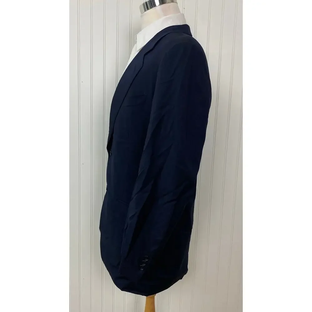Canali Proposta Italy 2-button 2-piece navy wool pleated pants jacket suit, 40L